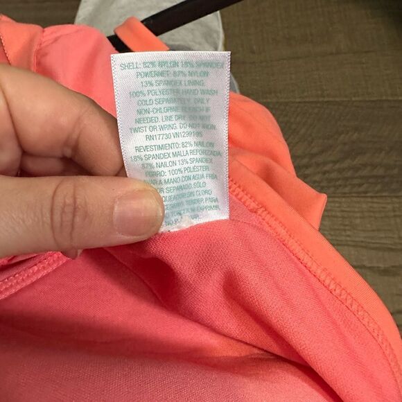 Kona Sol V-Neck Over The Shoulder High Leg One Piece Swimsuit NWT Size 22W Coral - Picture 9 of 9